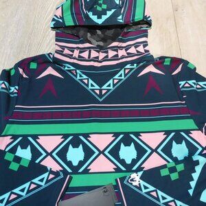 GREYSON Mens L XL GHOSTWOLF COKATO HOODIE FOREST AZTEC TRIBAL PULLOVER CAMO